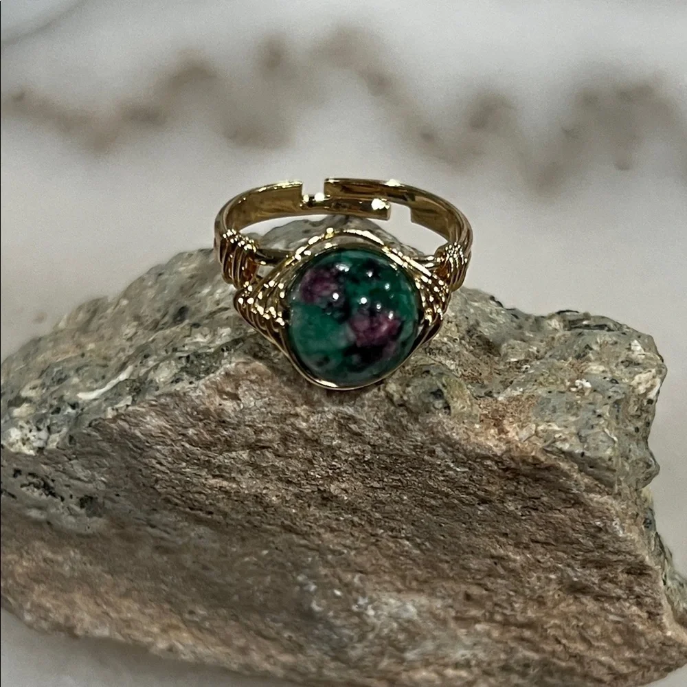 Green and Purple Ruby in Zoisite Stone